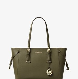 Michael Kors Voyager Medium Leather Tote - Olive